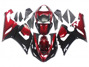 Migliori Carena Moto Kawasaki ZX6R 2005-2006 - Rosso Nero Lucido