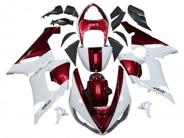 Migliori Carena Moto Kawasaki ZX6R 2005-2006 - Bianco Rosso