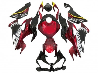 Migliori Carena Moto Kawasaki ZX6R 2013-2018 - Rosso Giallo Nero Bianco Squalo
