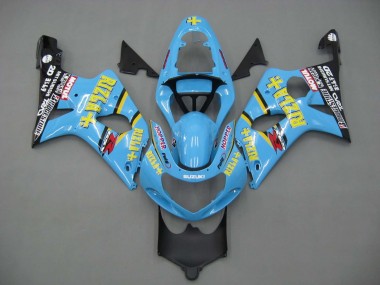 Migliori Carena Moto Suzuki GSXR1000 2000-2002 - Azzurro Chiaro Giallo Nero Motul Rizla