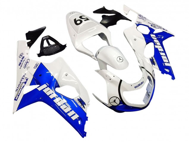 Migliori Carena Moto Suzuki GSXR1000 2000-2002 - Bianco Blu Jordan 59