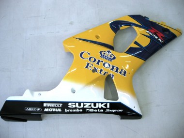 Migliori Carena Moto Suzuki GSXR1000 2000-2002 - Giallo Blu Scuro Bianco Motul Corona
