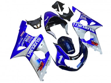 Migliori Carena Moto Suzuki GSXR1000 2000-2002 - Blu Bianco Argento Castrol Dunlop