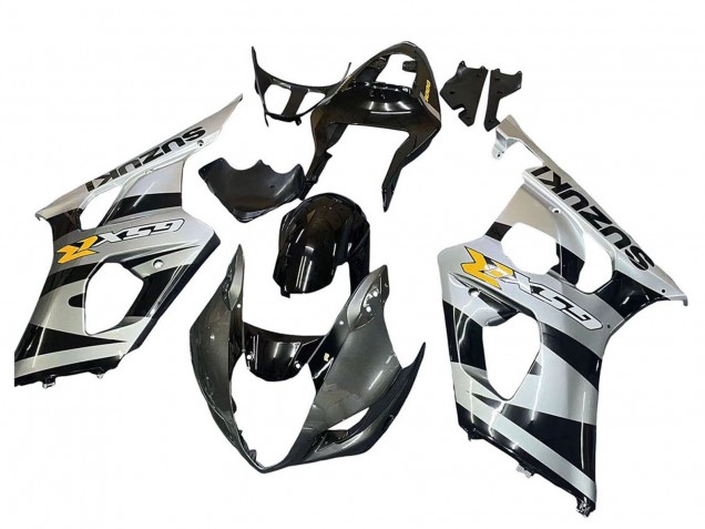 Migliori Carena Moto Suzuki GSXR 1000 2003-2004 - Nero Lucido Argento Grigio Giallo
