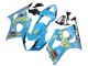 Migliori Carena Moto Suzuki GSXR 1000 2003-2004 - Azzurro Chiaro Giallo Nero Rizla Motul
