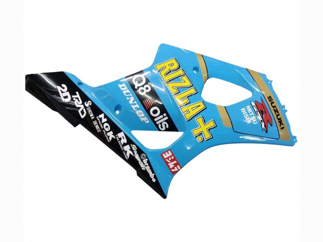 Migliori Carena Moto Suzuki GSXR 1000 2003-2004 - Azzurro Chiaro Giallo Nero Rizla Motul