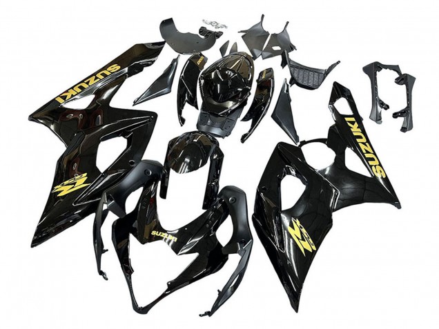 Migliori Carena Moto Suzuki GSXR 1000 2005-2006 - Nero Lucido Oro Decal