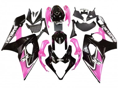 Migliori Carena Moto Suzuki GSXR 1000 2005-2006 - Nero Lucido Rosa