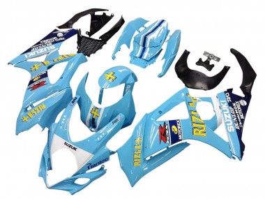 Migliori Carena Moto Suzuki GSXR 1000 2007-2008 - Azzurro Chiaro Giallo Nero Motul Rizla
