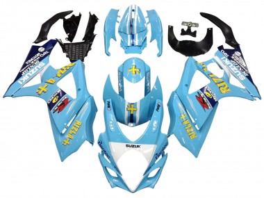 Migliori Carena Moto Suzuki GSXR 1000 2007-2008 - Azzurro Chiaro Giallo Nero Motul Rizla