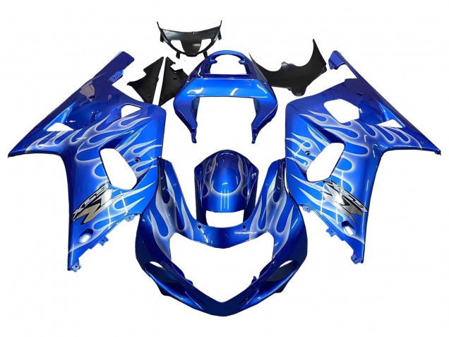 Migliori Carena Moto Suzuki GSXR 600 / GSXR 750 2001-2003 - Blu Bianco Fiamma