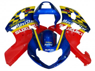 Migliori Carena Moto Suzuki GSXR 600 / GSXR 750 2001-2003 - Blu Rosso Giallo