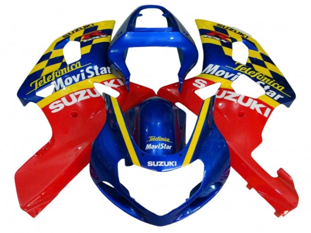 Migliori Carena Moto Suzuki GSXR 600 / GSXR 750 2001-2003 - Blu Rosso Giallo