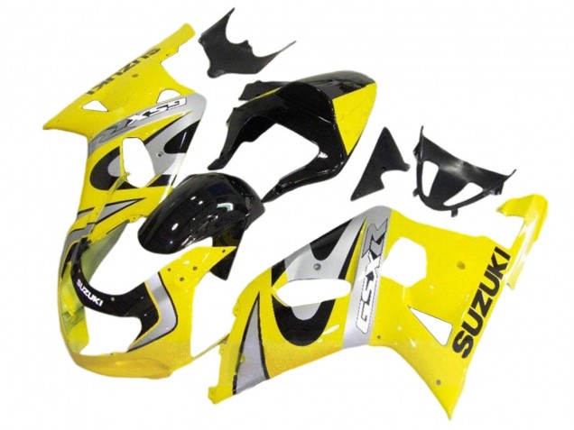 Migliori Kit Carena Moto Suzuki GSXR 600 / GSXR 750 2001-2003 - Giallo Argento Nero Lucido
