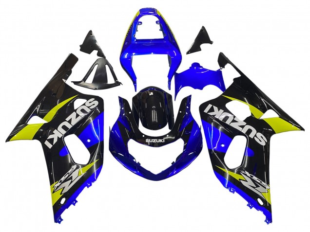 Migliori Carena Moto Suzuki GSXR 600 / GSXR 750 2001-2003 - Blu Giallo Nero Lucido
