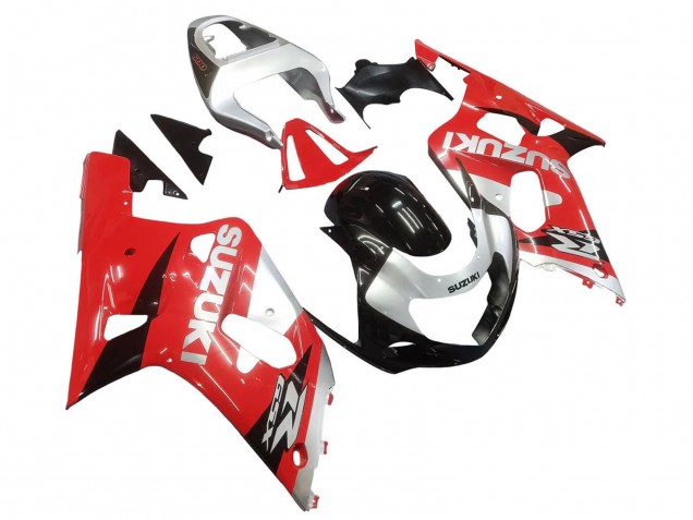 Migliori Carena Moto Suzuki GSXR 600 / GSXR 750 2001-2003 - Rosso Bianco Nero Lucido