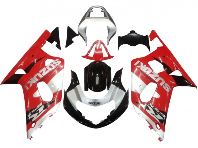 Migliori Carena Moto Suzuki GSXR 600 / GSXR 750 2001-2003 - Rosso Bianco Nero Lucido