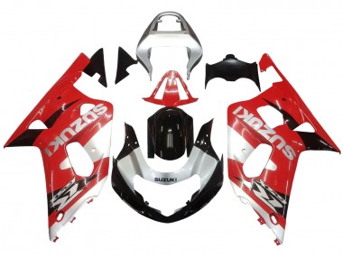 Migliori Carena Moto Suzuki GSXR 600 / GSXR 750 2001-2003 - Rosso Bianco Nero Lucido