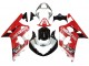 Migliori Carena Moto Suzuki GSXR 600 / GSXR 750 2001-2003 - Rosso Bianco Nero Lucido