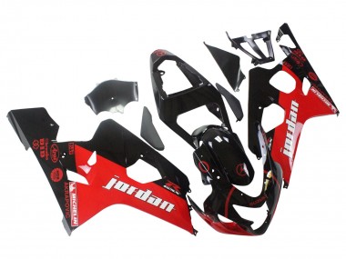 Migliori Carena Moto Suzuki GSXR 600 / GSXR 750 2004-2005 - Nero Lucido Rosso Jordan Michelin