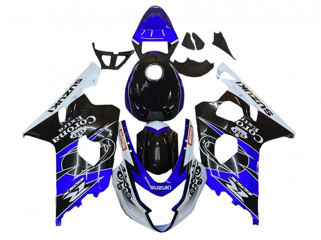 Migliori Carena Moto Suzuki GSXR 600 / GSXR 750 2004-2005 - Bianco Blu Nero Corona Motul