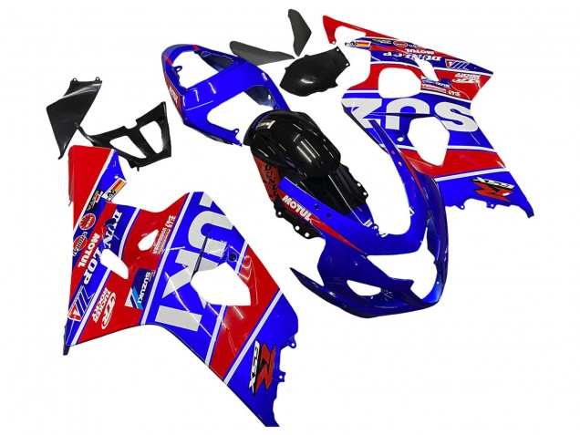 Migliori Carena Moto Suzuki GSXR 600 / GSXR 750 2004-2005 - Blu Rosso Nero Motul Dunlop