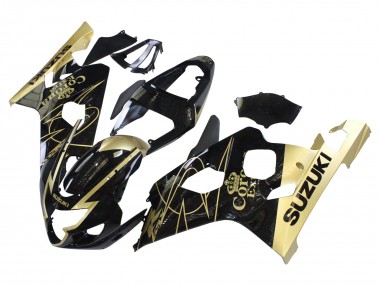 Migliori Carena Moto Suzuki GSXR 600 / GSXR 750 2004-2005 - Nero Lucido Oro Corona
