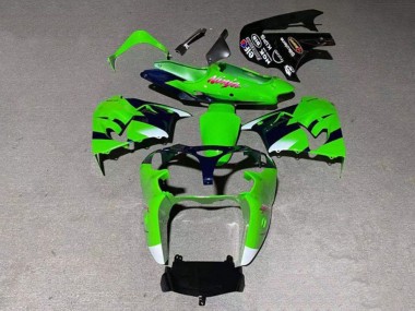 Migliori Carena Moto Kawasaki ZX9R 2000-2001 - Verde Bianco Nero Lucido