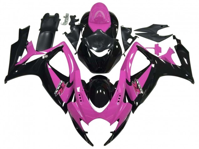 Migliori Carena Moto Suzuki GSXR 600 / GSXR 750 2006-2007 - Rosa Nero Lucido