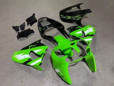 Migliori Carena Moto Kawasaki ZX9R 2000-2001 - Verde Bianco Nero Lucido