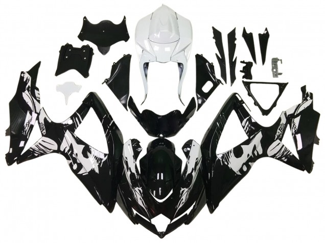 Migliori Carena Moto Suzuki GSXR 600 / GSXR 750 2006-2007 - Nero Lucido Bianco
