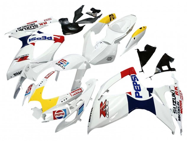 Migliori Carena Moto Suzuki GSXR 600 / GSXR 750 2006-2007 - Bianco Rosso Giallo Motul
