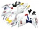 Migliori Carena Moto Suzuki GSXR 600 / GSXR 750 2006-2007 - Bianco Rosso Giallo Motul
