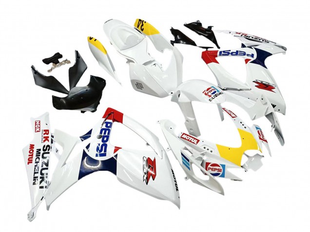 Migliori Carena Moto Suzuki GSXR 600 / GSXR 750 2006-2007 - Bianco Rosso Giallo Motul