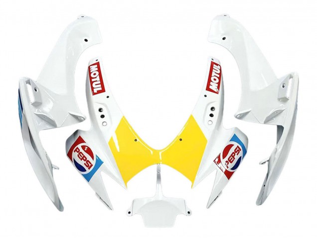 Migliori Carena Moto Suzuki GSXR 600 / GSXR 750 2006-2007 - Bianco Rosso Giallo Motul