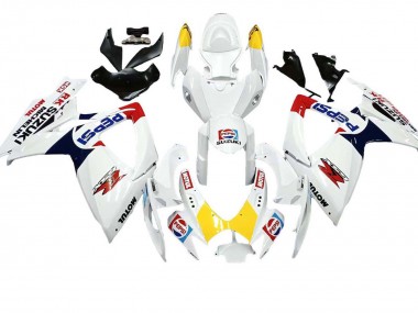 Migliori Carena Moto Suzuki GSXR 600 / GSXR 750 2006-2007 - Bianco Rosso Giallo Motul