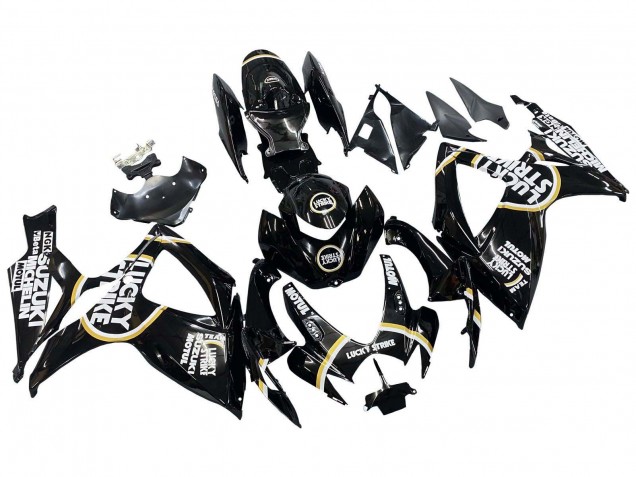 Migliori Carena Moto Suzuki GSXR 600 / GSXR 750 2006-2007 - Nero Lucido Bianco Motul Lucky Strike