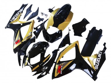 Migliori Carena Moto Suzuki GSXR 600 / GSXR 750 2006-2007 - Oro Nero Lucido Rosso