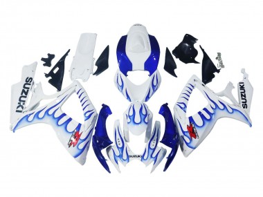 Migliori Carena Moto Suzuki GSXR 600 / GSXR 750 2006-2007 - Bianco Blu Fiamma