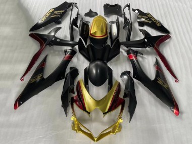 Migliori Carena Moto Suzuki GSXR 600 / GSXR 750 2006-2007 - Oro Nero Opaco Rosso