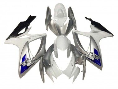 Migliori Carena Moto Suzuki GSXR 600 / GSXR 750 2006-2007 - Bianco Argento Blu Nero