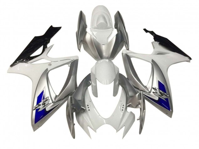 Migliori Carena Moto Suzuki GSXR 600 / GSXR 750 2006-2007 - Bianco Argento Blu Nero