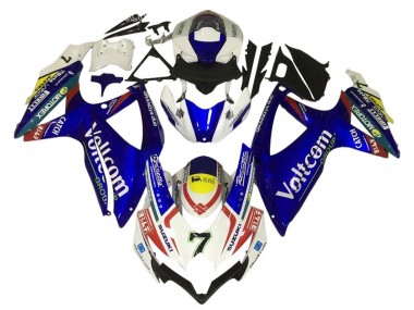 Migliori Carena Moto Suzuki GSXR 600 / GSXR 750 2006-2007 - Bianco Blu Giallo Rosso Voltcom