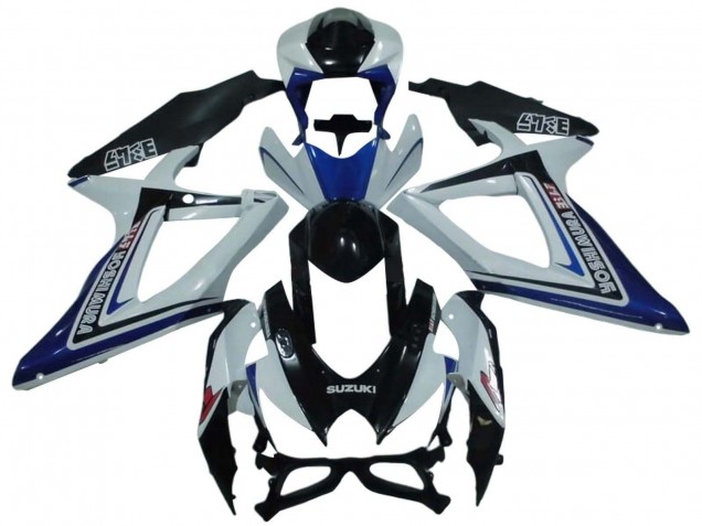 Migliori Carena Moto Suzuki GSXR 600 / GSXR 750 2008-2010 - Bianco Blu Nero Lucido Alstare