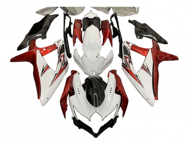 Migliori Carena Moto Suzuki GSXR 600 / GSXR 750 2008-2010 - Bianco Arancia Nero Lucido