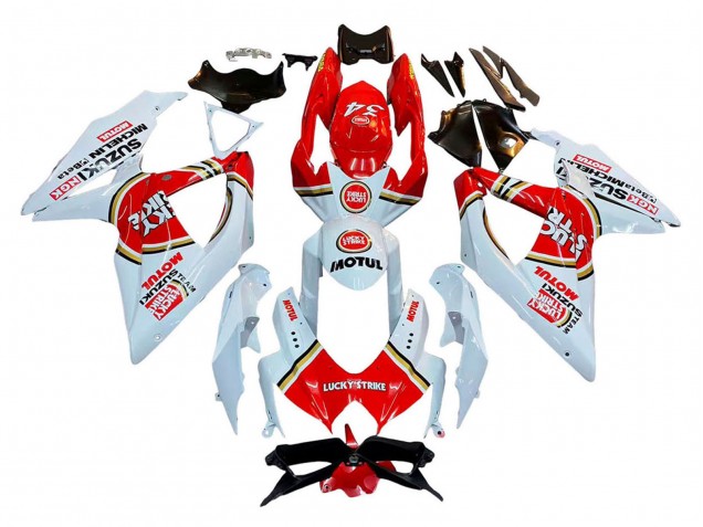 Migliori Carena Moto Suzuki GSXR 600 / GSXR 750 2008-2010 - Bianco Rosso Motul Lucky Strike