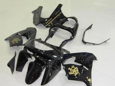 Migliori Carena Moto Kawasaki ZX9R 1998-1999 - Nero Lucido Oro Jw