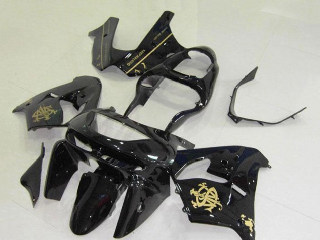 Migliori Carena Moto Kawasaki ZX9R 1998-1999 - Nero Lucido Oro Jw