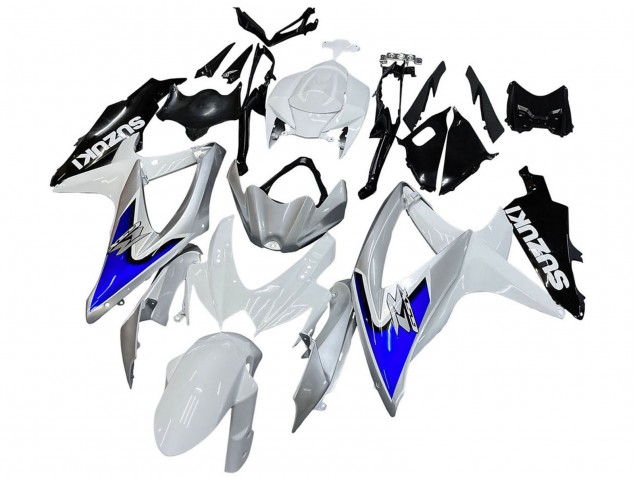 Migliori Carena Moto Suzuki GSXR 600 / GSXR 750 2008-2010 - Bianco Argento Blu Nero