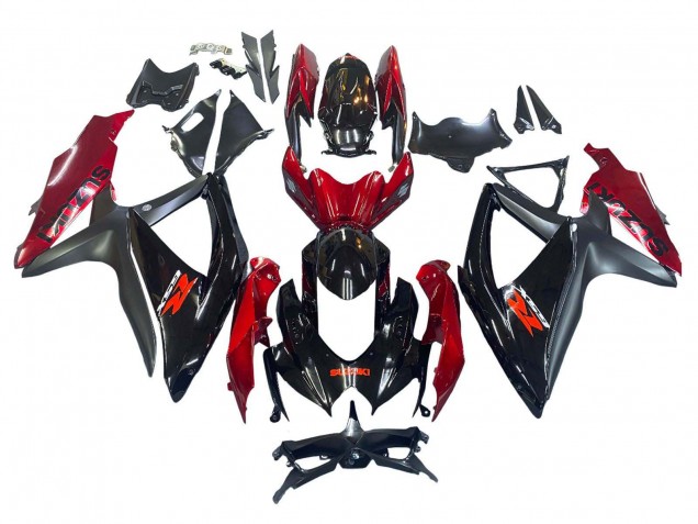 Migliori Carena Moto Suzuki GSXR 600 / GSXR 750 2008-2010 - Rosso Nero Lucido
